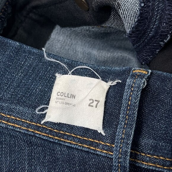 Hudson Collin‎ Skinny Jeans Flap Pocket Dark Wash Denim Low Rise Womens 27 - Picture 7 of 15